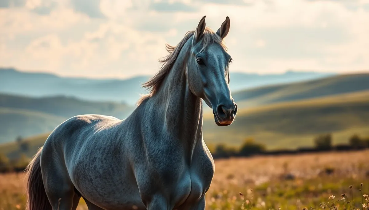cheval gris