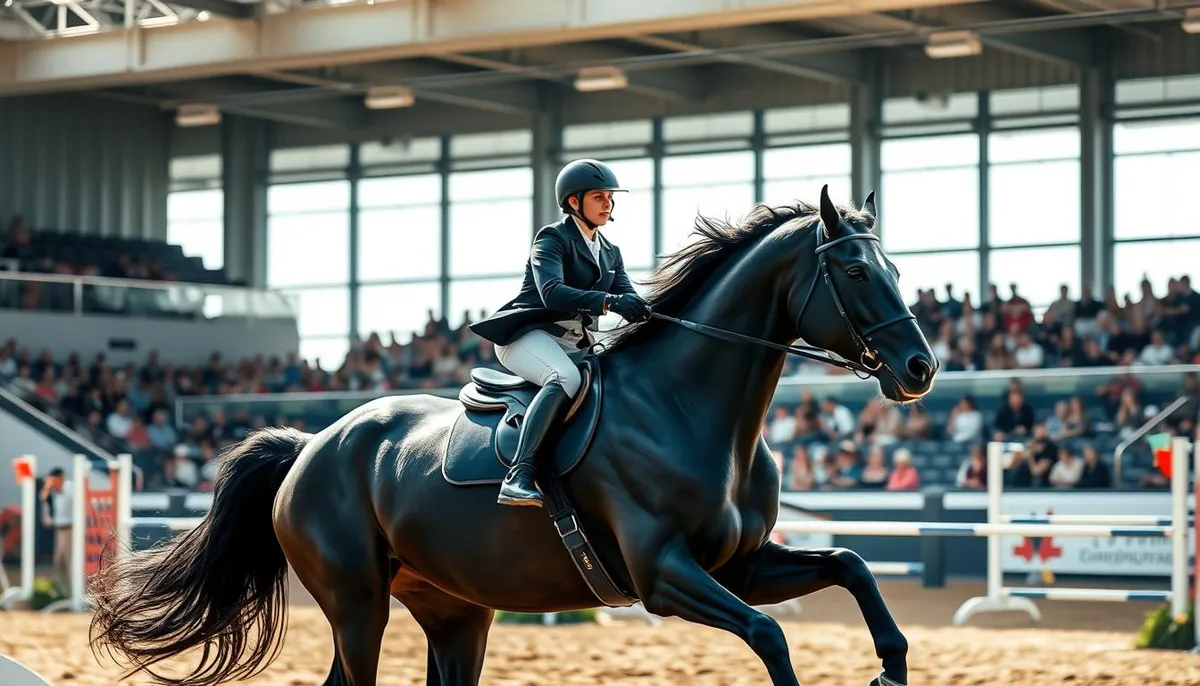 chevaux noir dans l’équitation moderne et les sports équestres