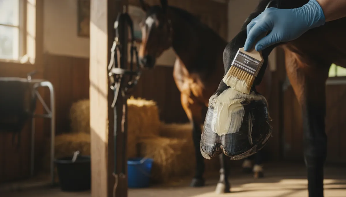 application mastic sabots cheval