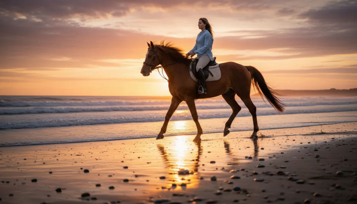 balade à cheval sur la plage