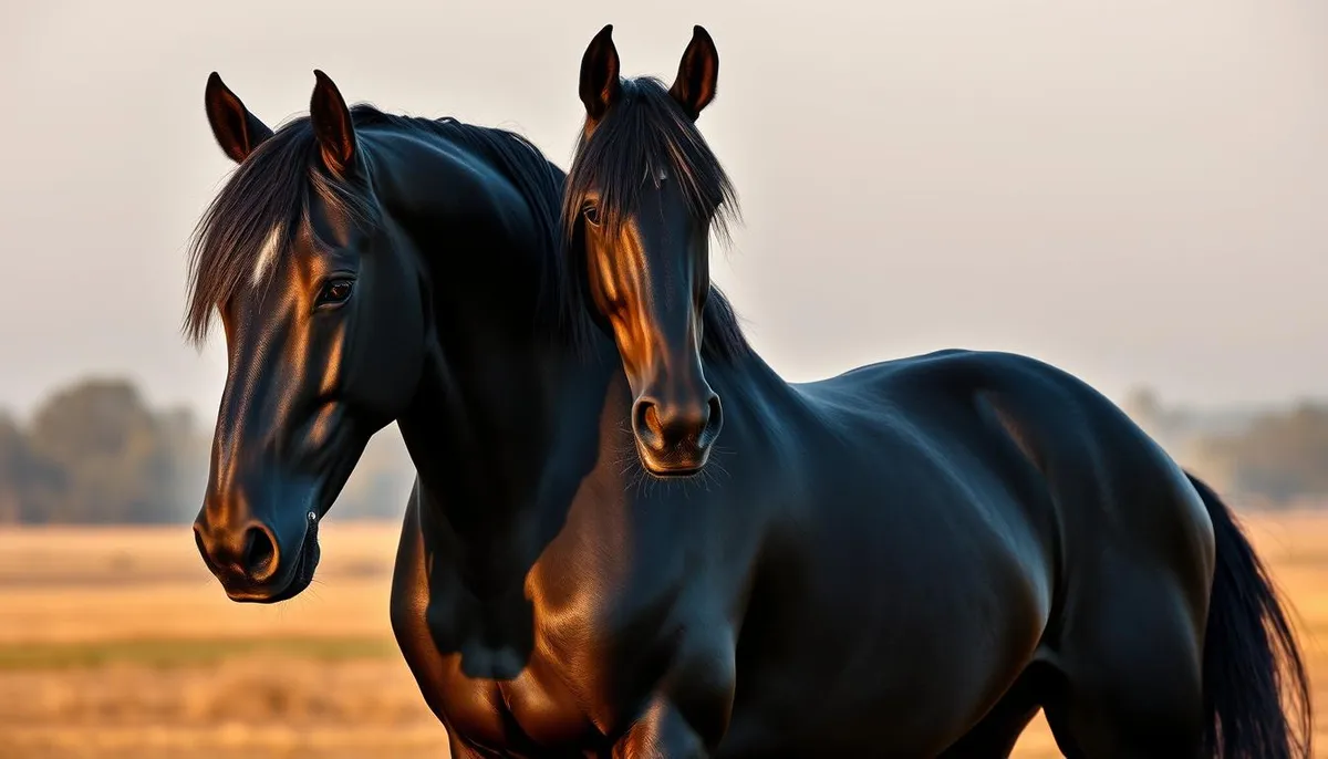 Majesté du cheval frison, perle noire, élégance et puissance