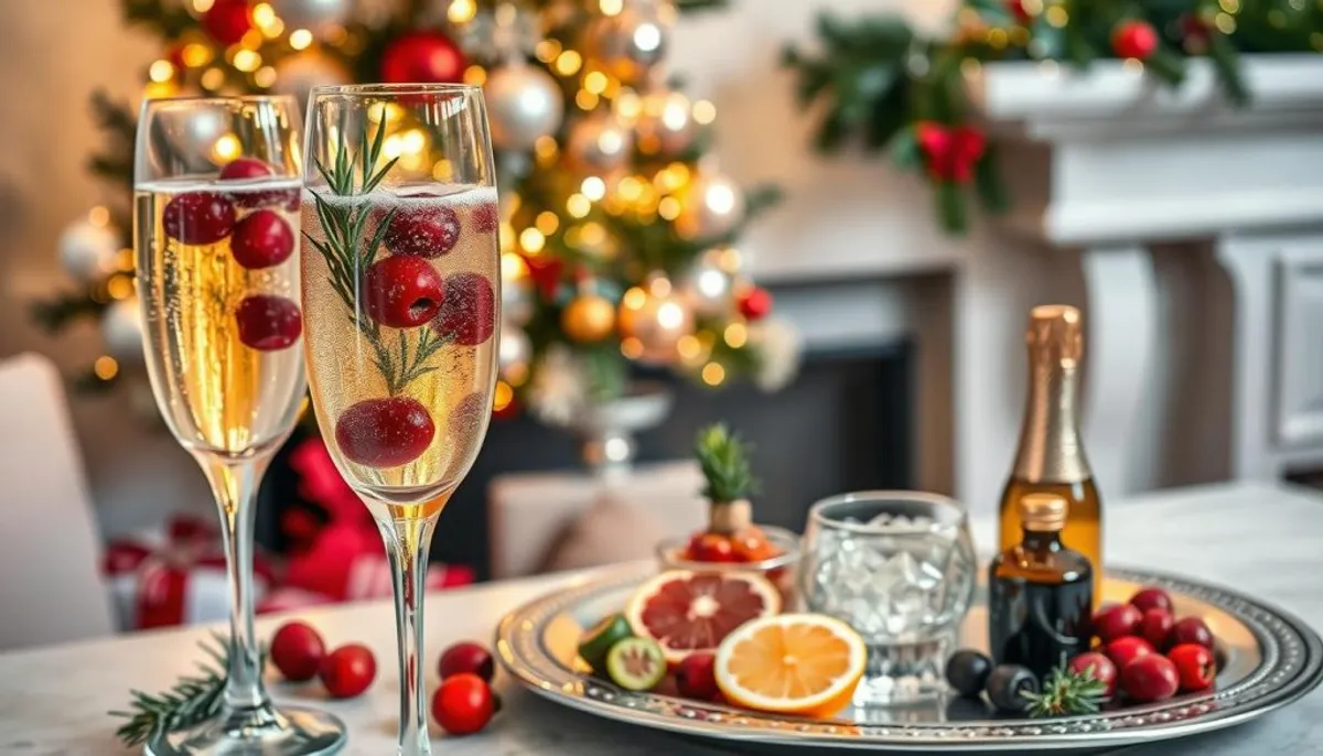 Champagne cocktails for Christmas parties