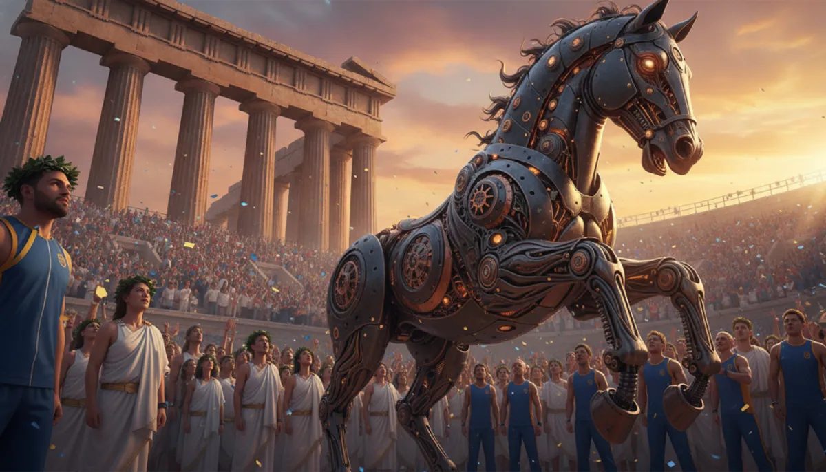 cheval mécanique Zeus lors des jeux olympiques