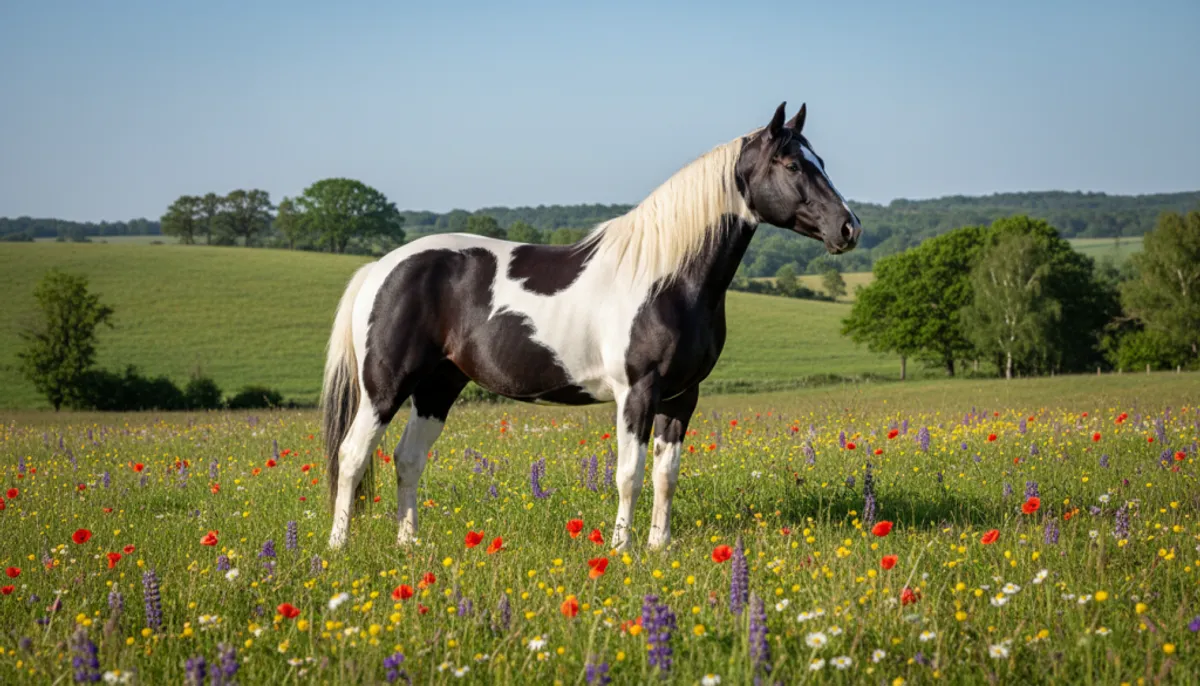 cheval pie noir