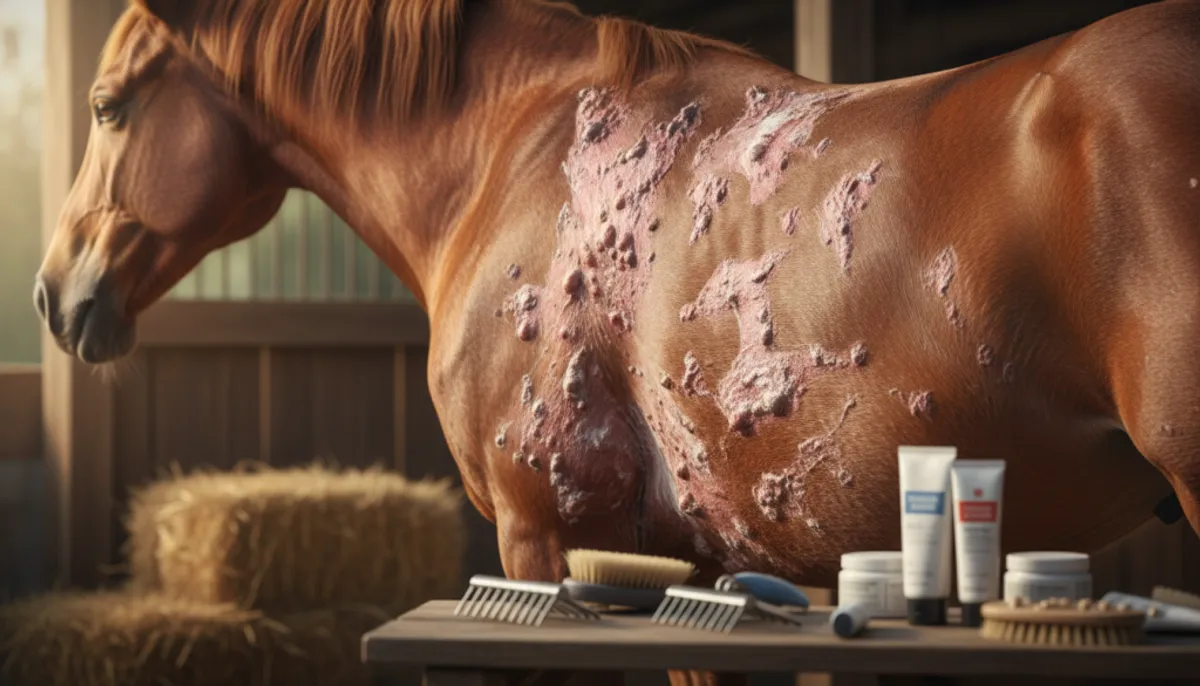 cheval probleme de peau symptômes