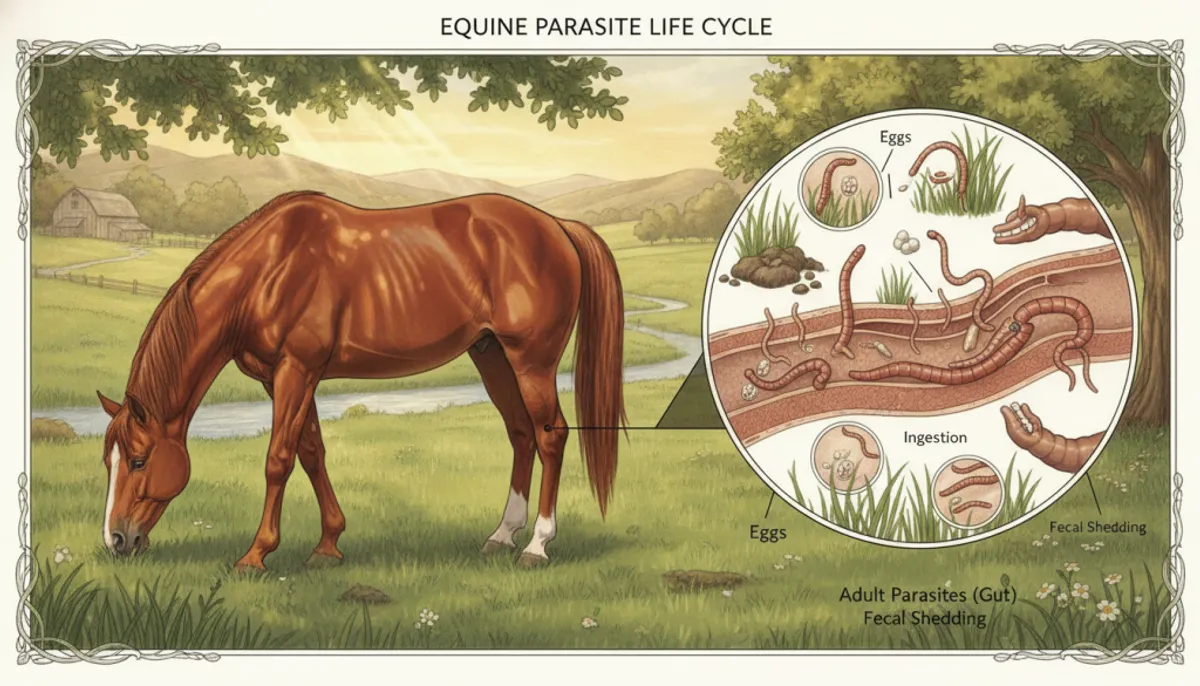 Cycle des parasites chez le cheval Cycle des parasites chez le cheval