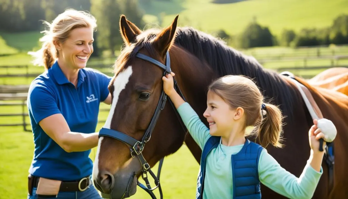 Enfant apprenant l'équitation