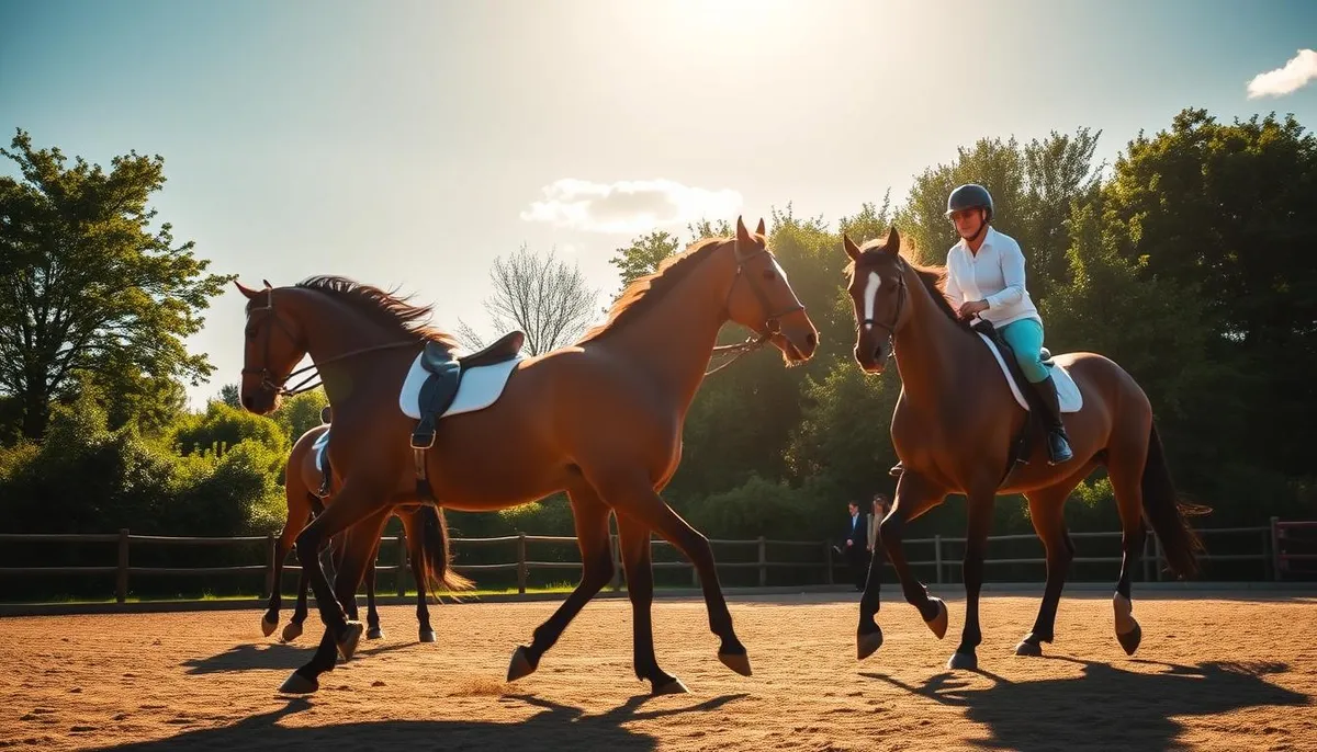 les chevaux et l’exercice: sorties, dressage équestre et bien-être mental