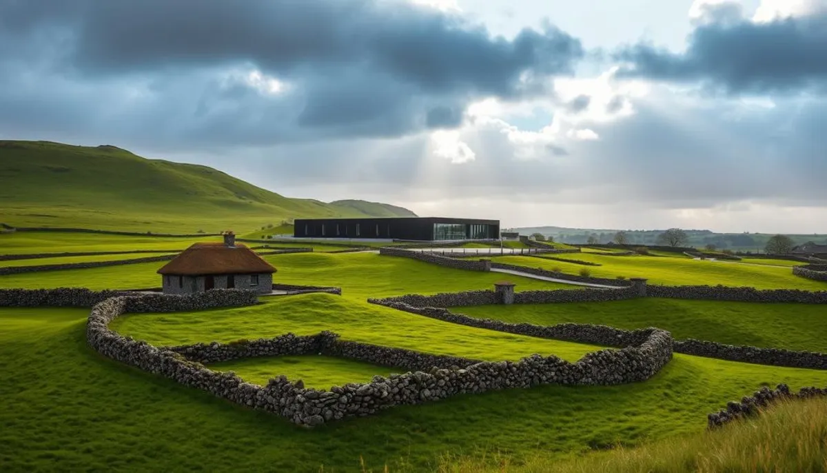 Paysage traditionnel et moderne de l'Irlande