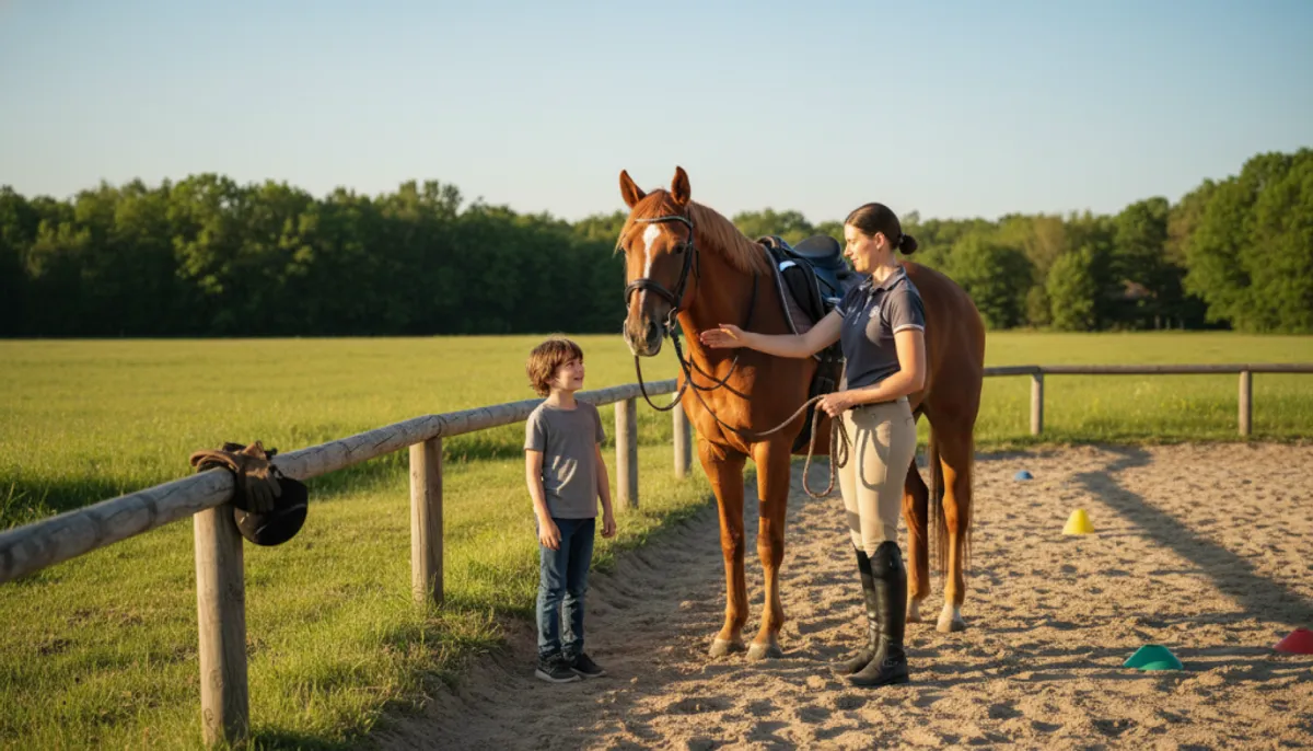 première leçon d'équitation