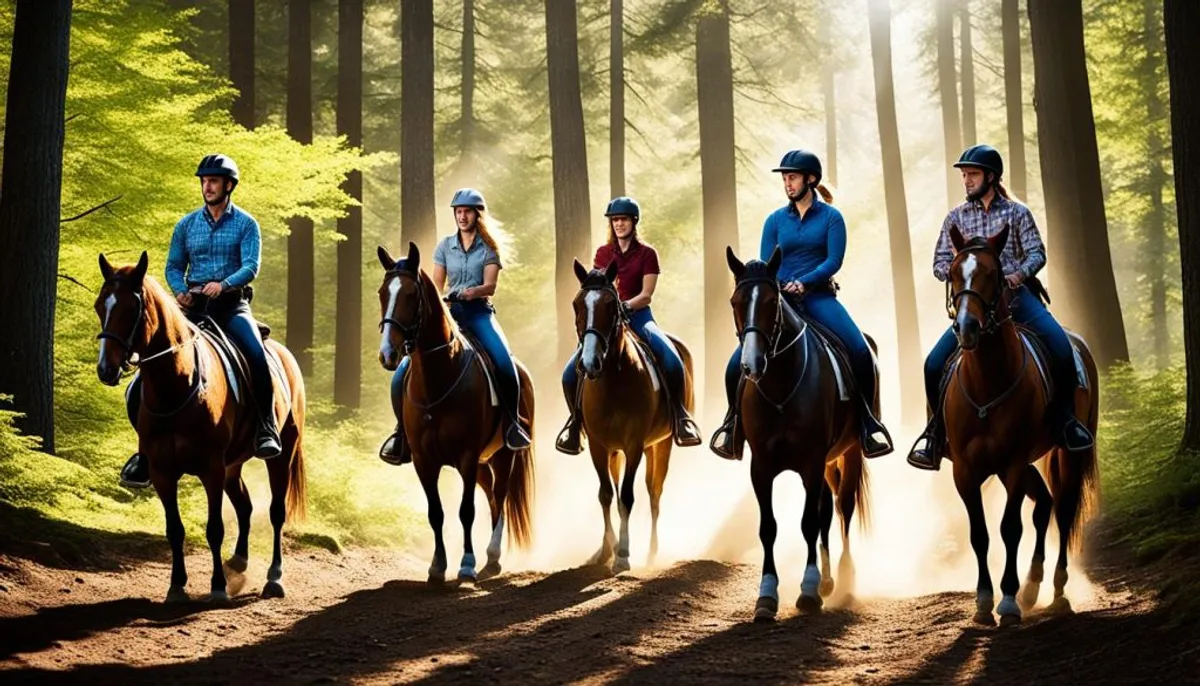 randonnée à cheval en forêt