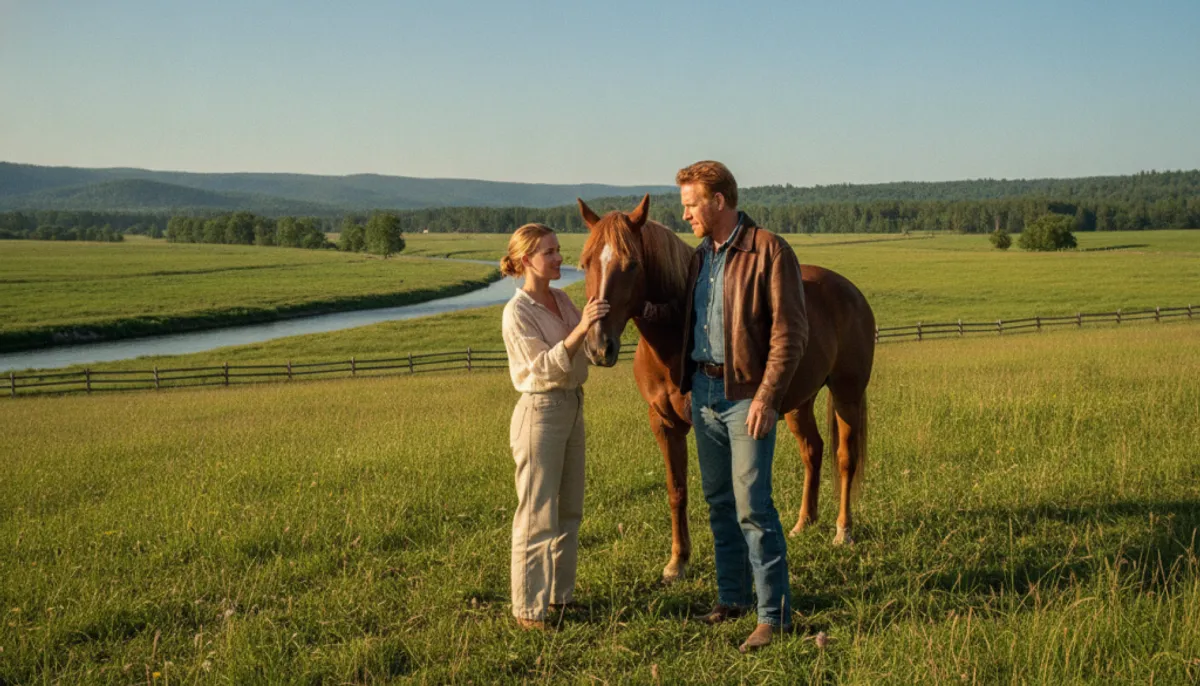 Robert Redford et Scarlett Johansson dans L'Homme qui murmurait à l'oreille des chevaux