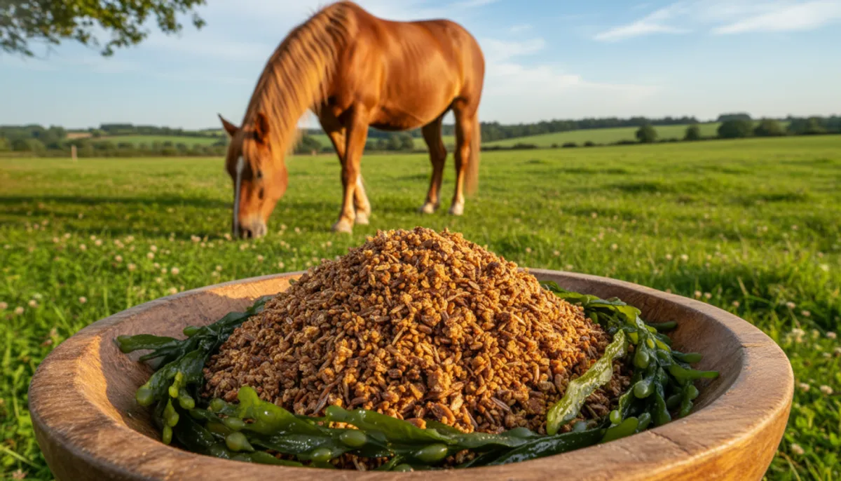 crusca di farro fermentato e alghe per cavallo